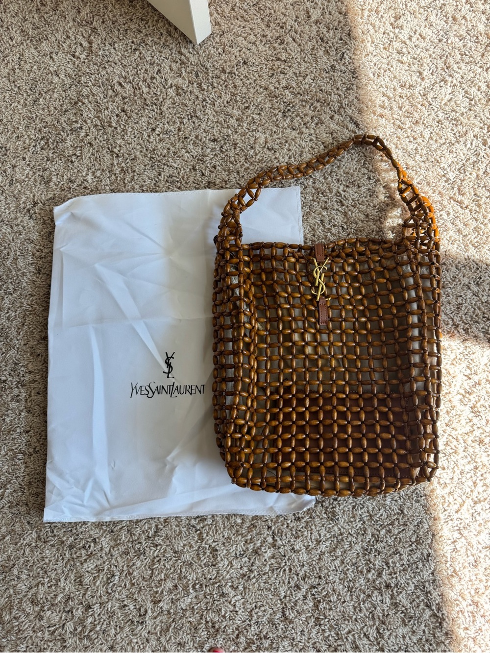 Brown Woven Leather Tote